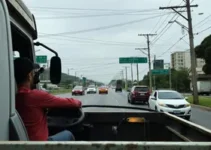 caminhão atinge fiação